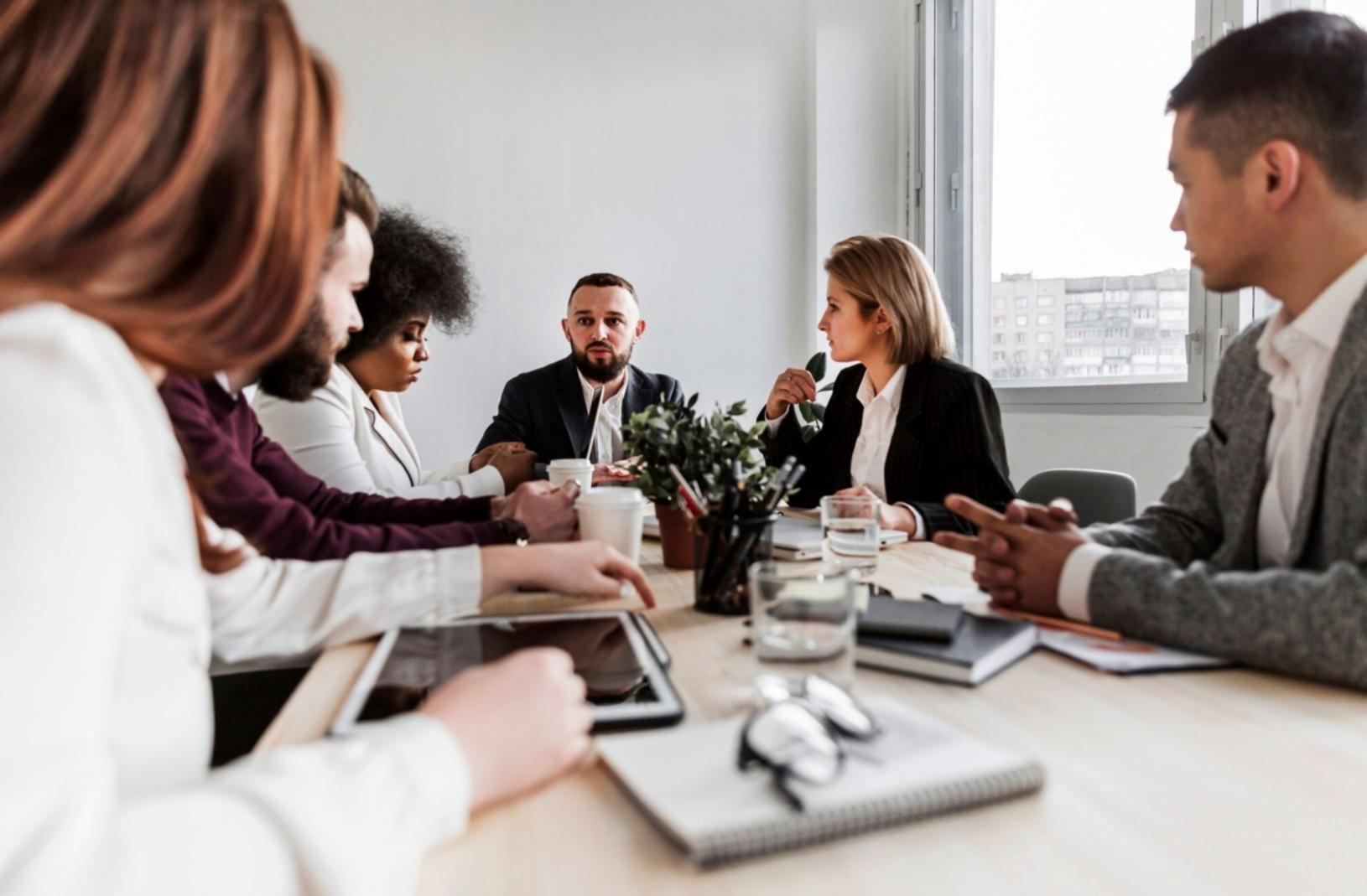 Professional financial consultation workspace
